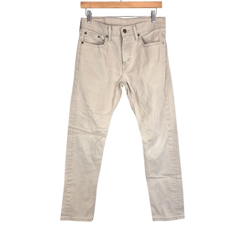 Levi's 502 Jeans Mens 29x30 Khaki Denim Taper Fit Light Wash Mid Rise Pockets